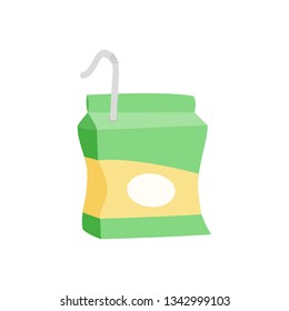 crumpled juice packaging. garbage. Isolated vector illustration