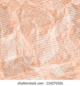 Crumpled page of newspaper, seamless pattern, vector illustration, eps10, 2 layers. TWO seamless patterns by the price of one!! Easy editable!