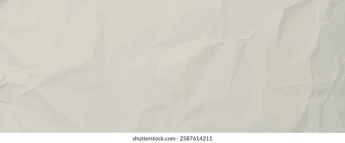 A crumpled paper background with a beige color. The background has a textured, wrinkled style with a soft beige tone. Paper texture background vector. Beige background.