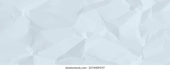 Crumpled paper background with a light blue color. The background has a textured, wrinkled appearance with a soft blue hue. Minimal crumple paper texture vector background 