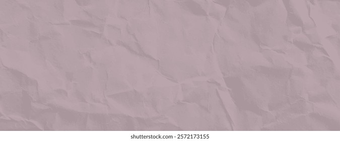 A crumpled paper background with a soft pink color. The background features a pink hue and textured, wrinkled surface. Paper texture background vector. Pink background.