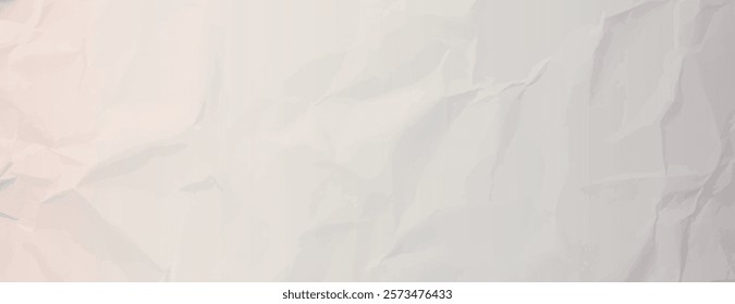 Crumpled paper background with a textured, off-white. The off-white color gives a soft, neutral tone to Paper texture vector. White background.