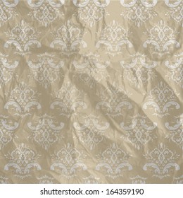 Crumpled paper background vignette can be used as background old and beautiful vector with floral ornaments and swirls