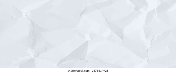 Crumpled paper background with a white color. The background has a textured, white appearance, resembling a wrinkled surface. Minimal crumple paper texture vector background 