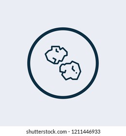 Crumpled Paper Ball Icon. Vector Illustration