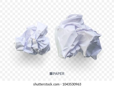 Crumpled paper ball. isolated on transparent background.  vector illustration for businnes concept, banner, web site and other