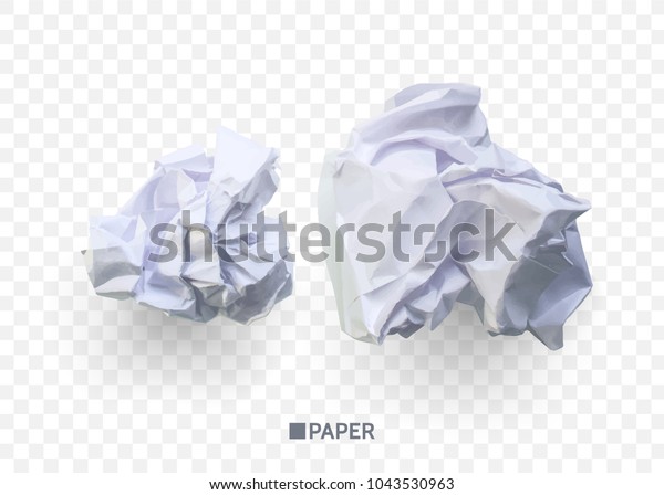 Crumpled paper ball. isolated on transparent\
background.  vector illustration for businnes concept, banner, web\
site and other