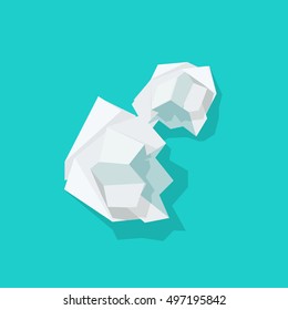 Crumpled Paper Ball Vector Illustration Isolated On Blue Background