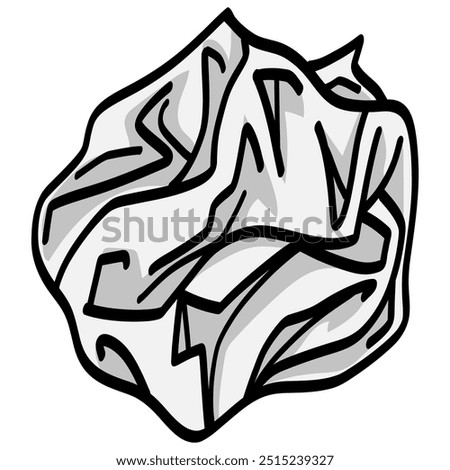 Crumpled Paper Ball Vector Illustration