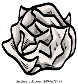 Crumpled Paper Ball Waste Drawing Vector Illustration