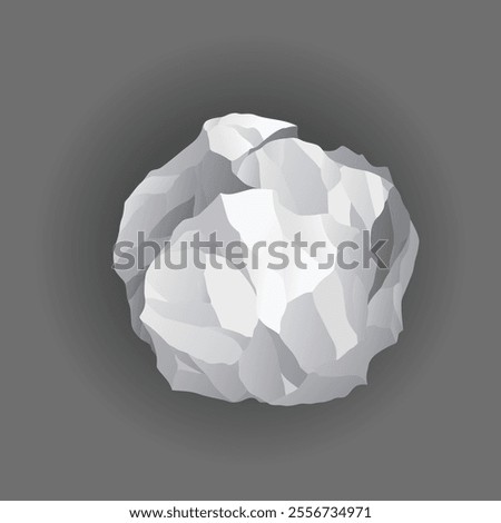 Crumpled paper balls icon. Mistake in document or realistic wrinkled page. Realistic garbage, bad idea symbol. Crushed paper after brainstorming. Vector illustration isolated on gray background