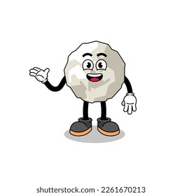 crumpled paper cartoon with welcome pose