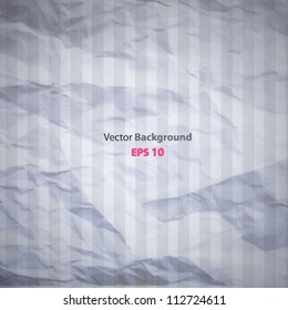 A crumpled paper design with vertical stripes. Vector Background illustration.