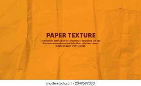 Crumpled paper effect, Creased paper wrinkling effect, vector realistic background. Realistic paper texture for background, EPS texture background