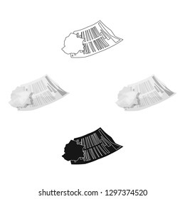 Crumpled paper icon in cartoon style isolated on white background. Trash and garbage symbol stock vector illustration.