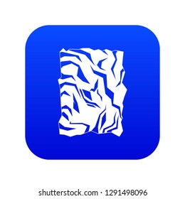 Crumpled paper icon digital blue for any design isolated on white vector illustration