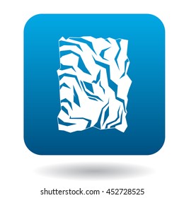 Crumpled paper icon in simple style on a white background