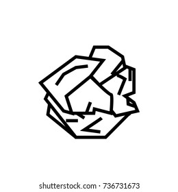 Crumpled Paper icon, vector illustration - Shutterstock ID 736731673