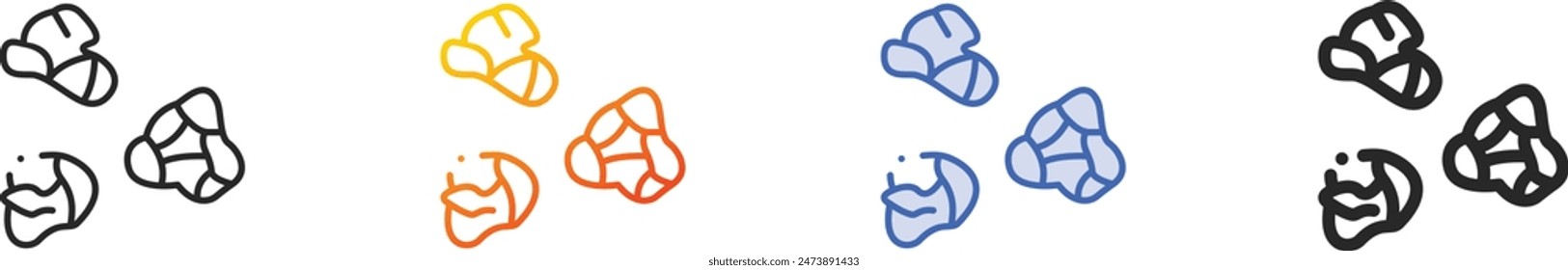 crumpled paper icon.Thin Linear, Gradient, Blue Stroke and bold Style Design Isolated On White Background