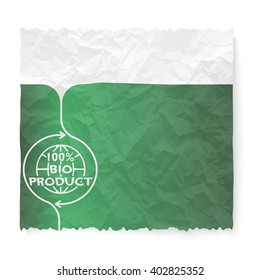 Crumpled paper with infrastructure headline and bio product icon