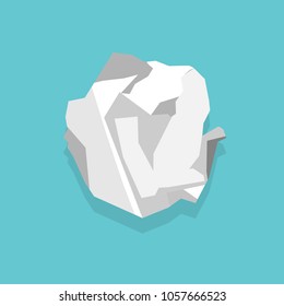 Crumpled paper sheet. Vector illustration in flat style.