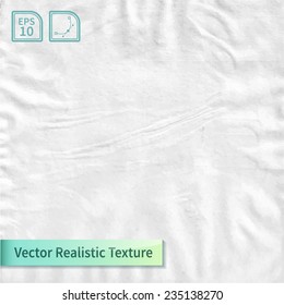 Crumpled paper sheet. Wrapping paper texture. Realistic vector photo texture for your design.
