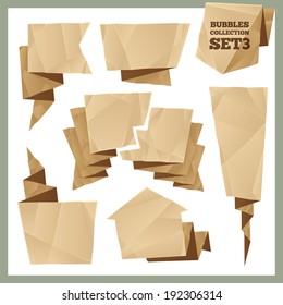 Crumpled Paper Speech Bubbles Collection Set3. In the EPS file, each element is grouped separately.