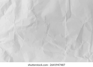 Crumpled Paper Texture Background. A Pattern with a Realistic Overlay Effect of a Folded and Wrinkled Surface. Template for Design, Poster, Wallpaper, and Banner. Vector Illustration