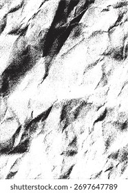 Textura de papel amassado preto e branco abstrato Grunge Overlay