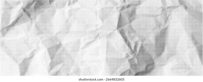 Crumpled Paper Texture with Halftone Dots and Vintage Grunge Pattern for Retro Designs or Collage Overlays. Vector.