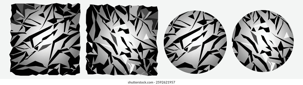 Crumpled Paper Texture With Subtle Wrinkles and Abstract Fractal Pattern Background.