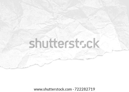 Crumpled paper texture with torn edges - abstract white grey background