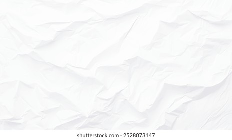 Fondo de Vector de textura de papel arrugado. Fondo de papel arrugado limpio blanco. Plantilla de papel Horizontal arrugada