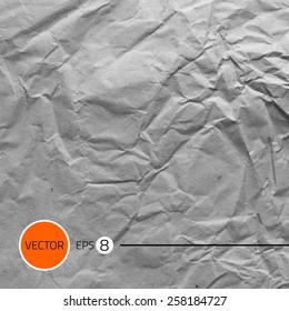 A crumpled paper texture. Vector background illustration. 