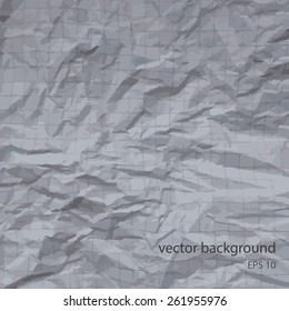 crumpled paper texture white background. vector illustration