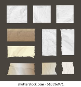 Crumpled paper, torn paper. Vector illustration