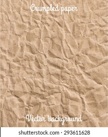 Crumpled paper. Vector background.