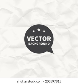 Crumpled paper Vector background realistic texture. isolated.