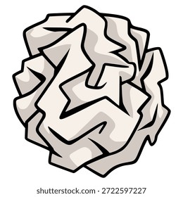 Diseño de Plantilla de Ilustración vectorial de color plano de bola de residuos de papel arrugado