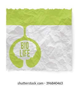 Crumpled paper for your text and bio icon