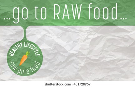 Crumpled paper for your text and icon of healthy lifestyle