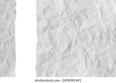 A crumpled piece of white paper with ripped edge