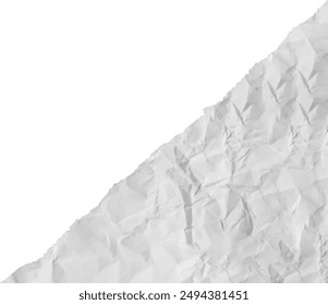 A crumpled piece of white paper with ripped edge