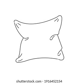 crumpled pillow line art vector