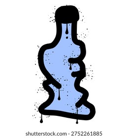 Crumpled plastic bottle with spray paint graffiti