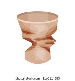 Crumpled plastic cup. Garbage for recycling. Flat vector element for poster or banner about environmental pollution