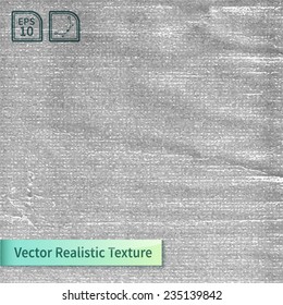 Crumpled polyethylene film. Wrapping  realistic vector texture for your design.