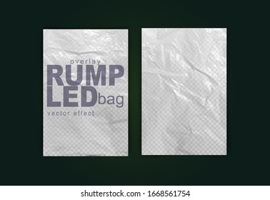 Crumpled poster. Glued paper. Vector Realistic.  Isolated blank templates set - Shutterstock ID 1668561754