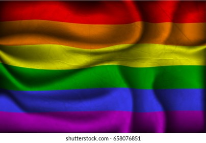 crumpled Rainbow flag of the LGBT community