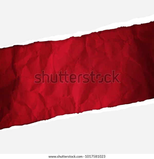 Crumpled Red Paper With Gradient Mesh,
Vector Illustration
